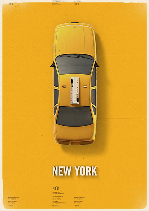 City Cab posters created by 29 years old Turkish art director Mehmet 
