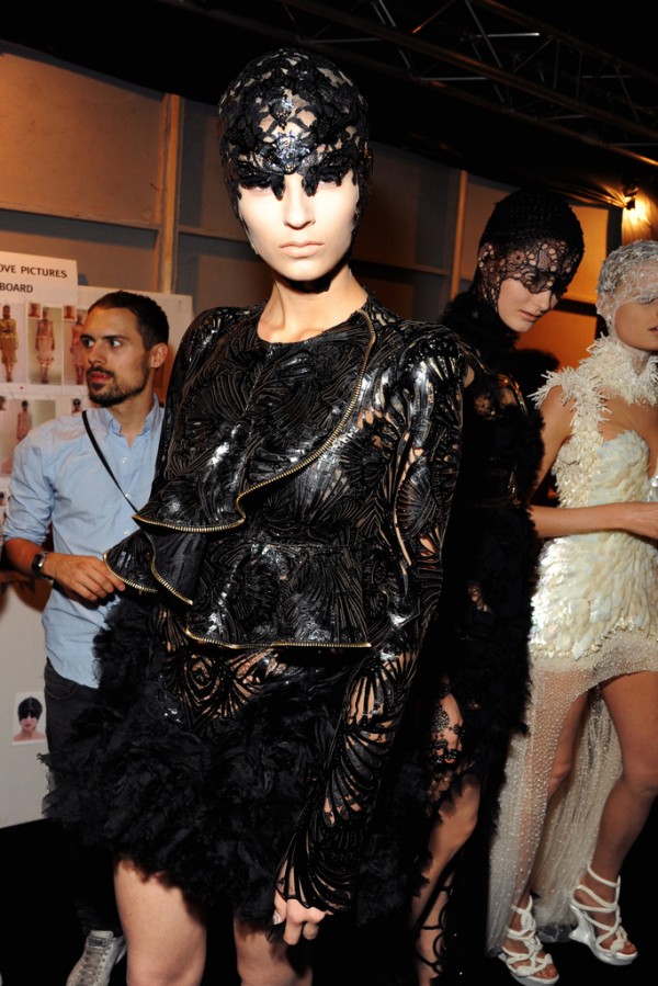 Backstage at Alexander McQueen Paris S/S 2012