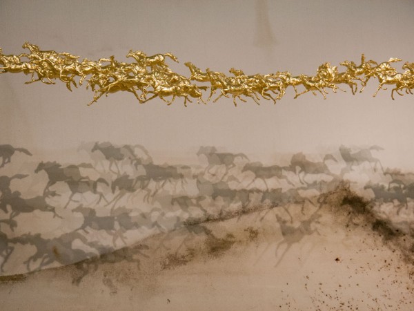 mathaf arab museum of modern art cai guo qiang saraab f ninety nine horses gold leafed horses