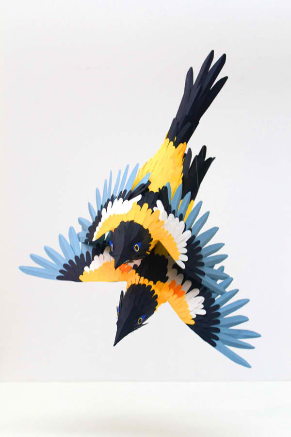 New Paper Bird Sculptures Juxtaposed With International Stamps by Diana  Beltran Herrera — Colossal