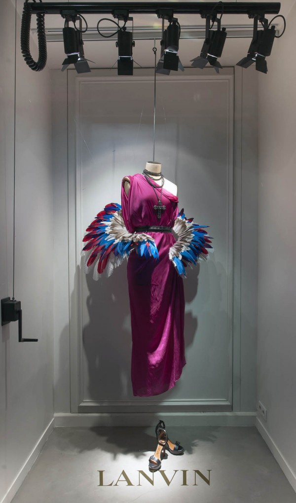 lanvin birds of paradise paris windows