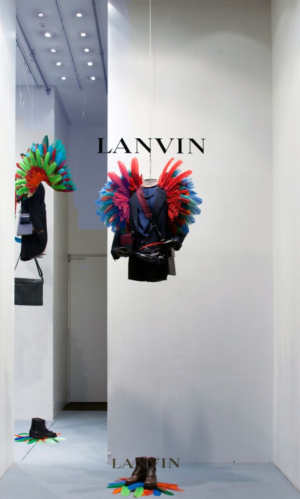 lanvin birds of paradise paris windows