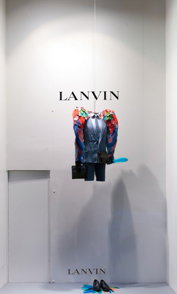 lanvin birds of paradise paris windows