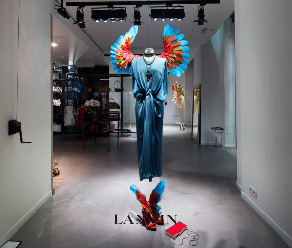 lanvin birds of paradise paris windows