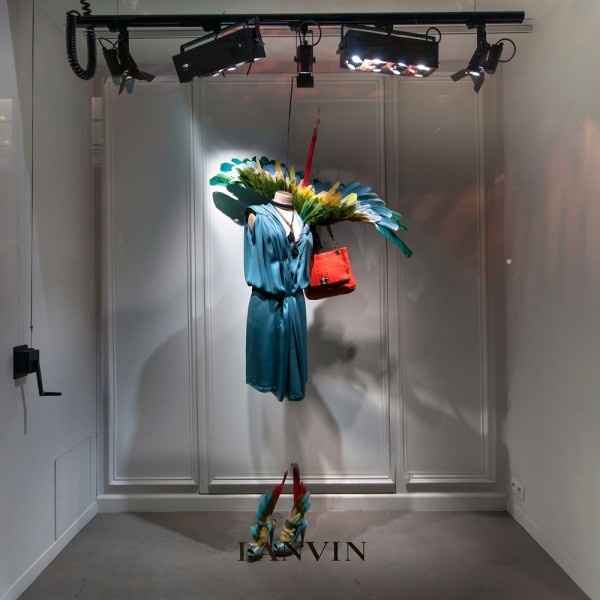 lanvin birds of paradise paris windows