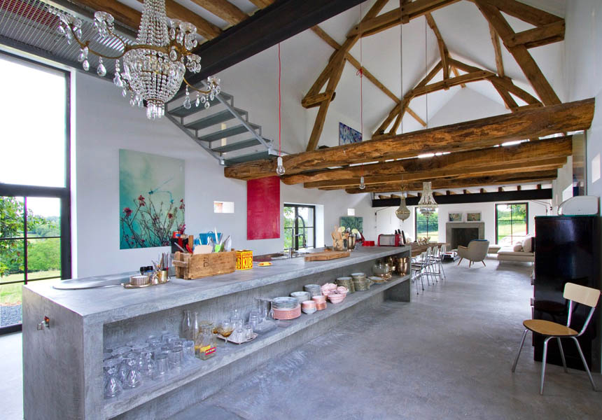 Old French Barn Converted into Family Home