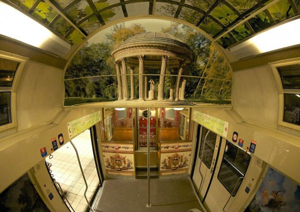 parisian rer train transformed like versailles