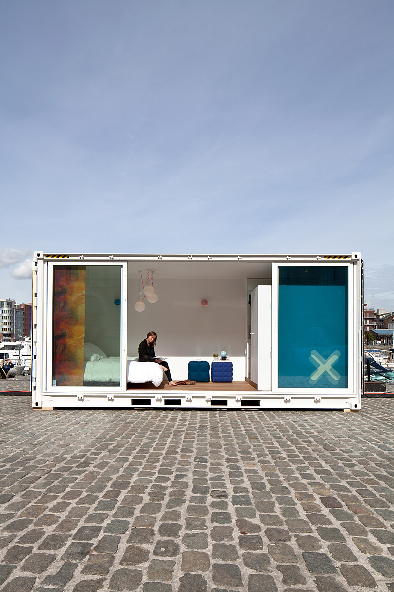 sleeping around the containers pop up hotel