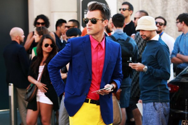 mens trend color blocked