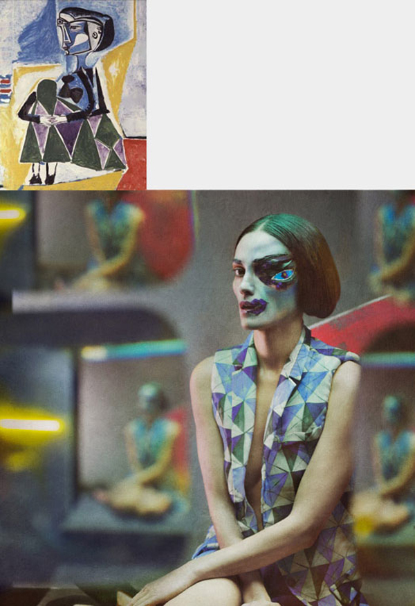 picasso paintings as fashion by eugenio recuenco