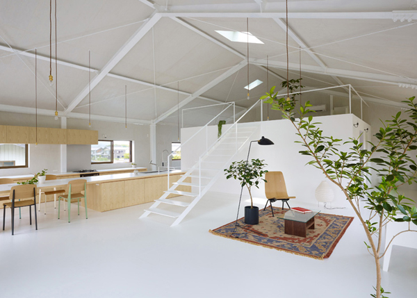 concrete warehouse turned family home