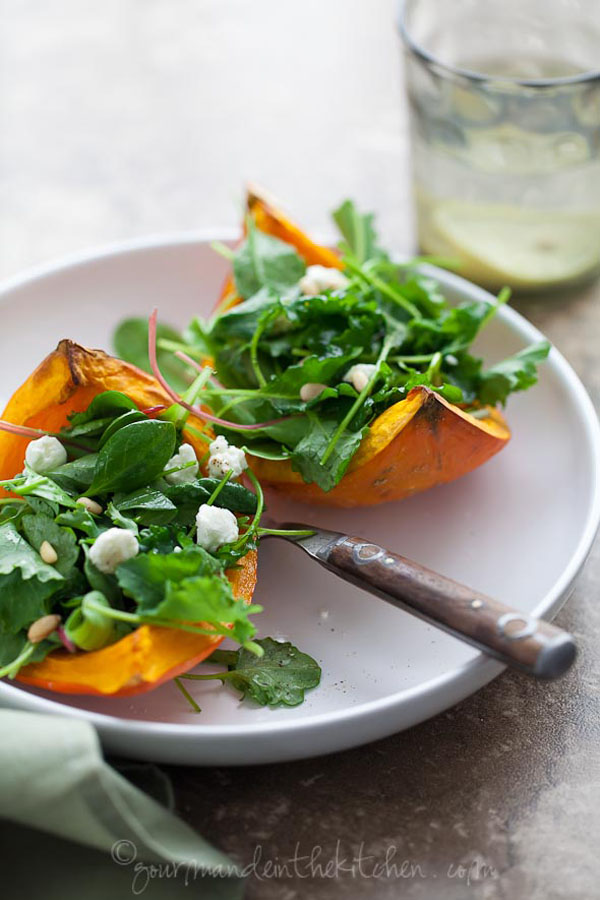 Roasted Winter Squash with Goat Cheese from Gourmande in the Kitchen