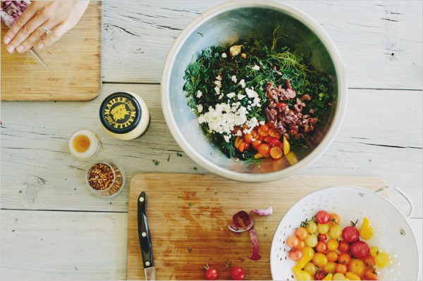 Sprouted Kitchens Kale Salad with Tomatoes Olives Feta