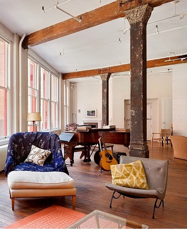 a loft with charactere in tribeca