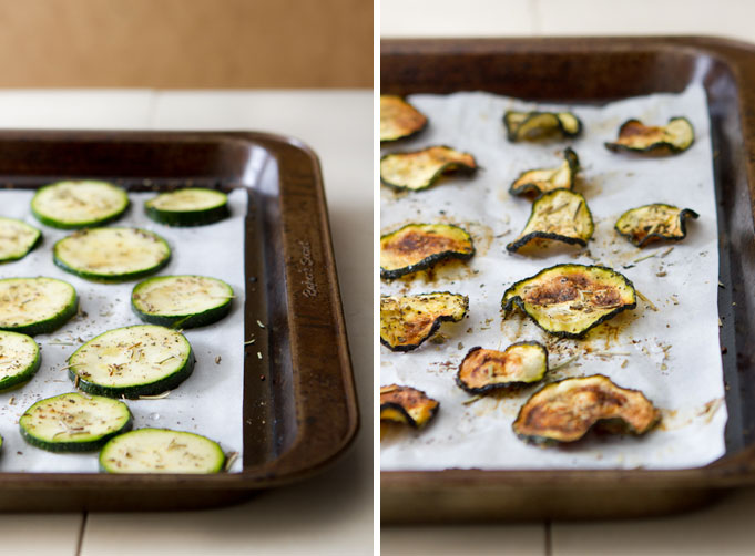 Baked Rosemary and Basil Zucchini Chips