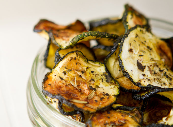 Baked Rosemary and Basil Zucchini Chips