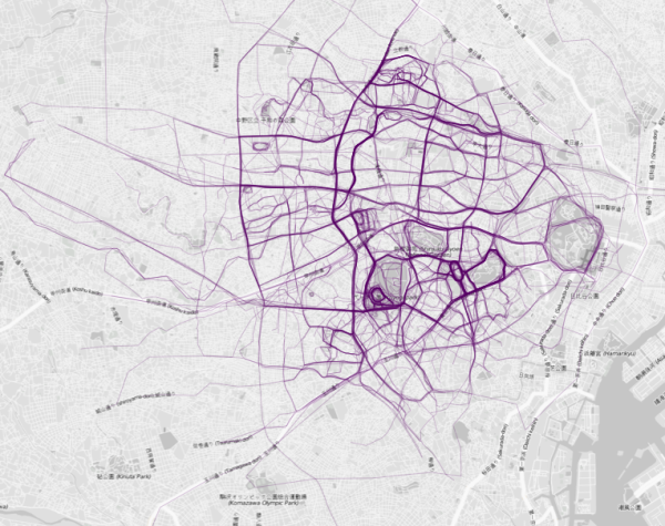 Where people run infographic Tokyo