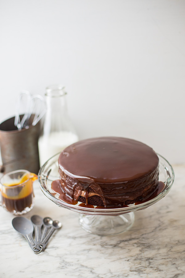 Salted Caramel Coffee Double Chocolate Cake