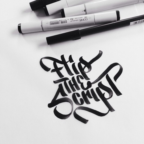 Neil Secretario brush script lettering