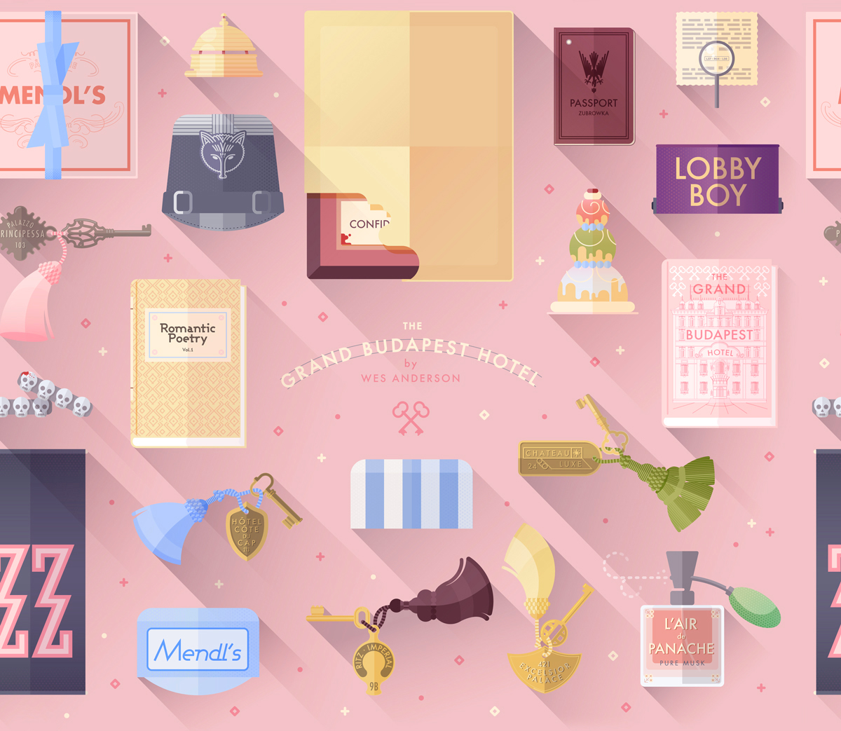 Lorena G Grand Budapest Hotel Flat Drawings