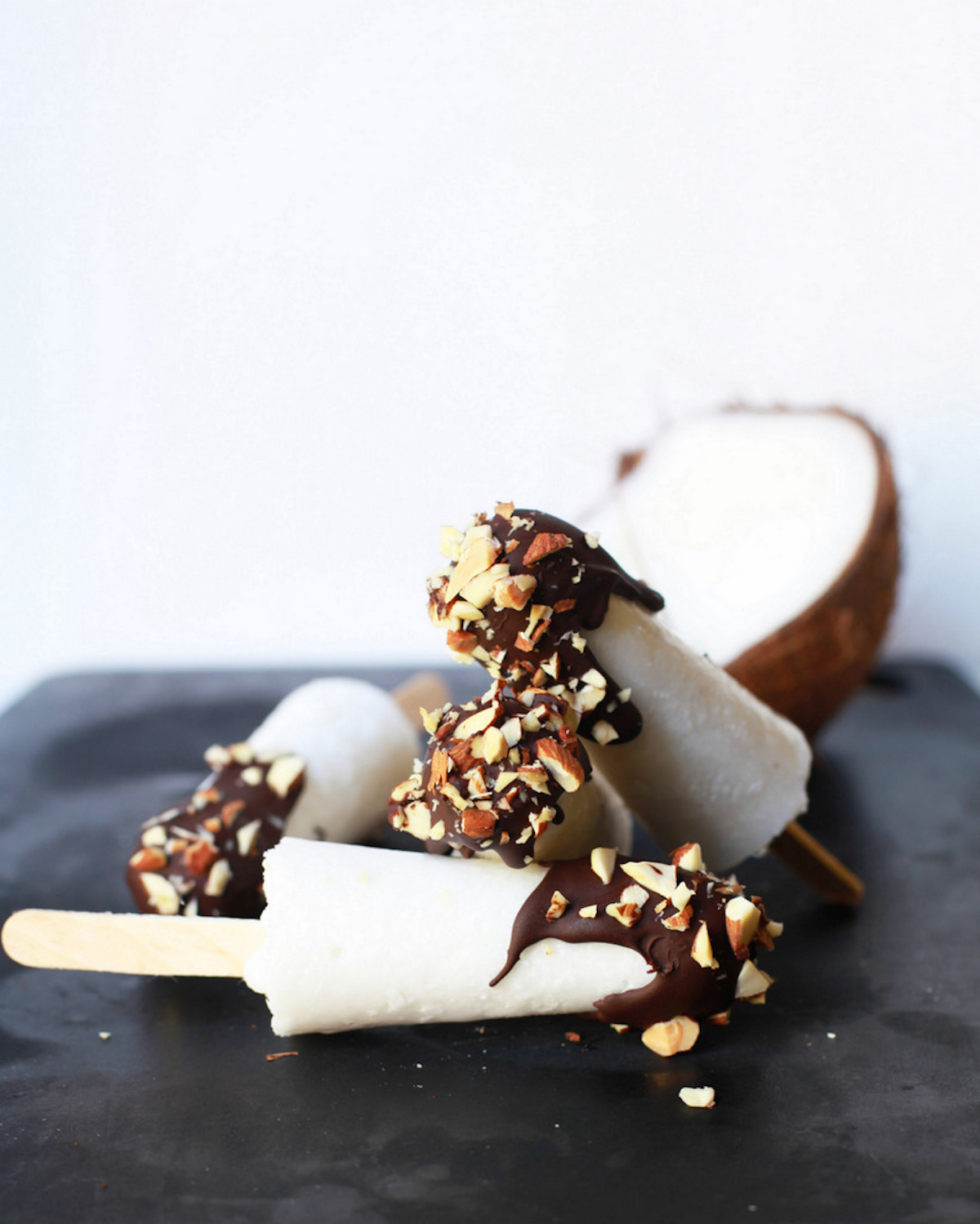 Mini Chocolate and Coconut Popsicles