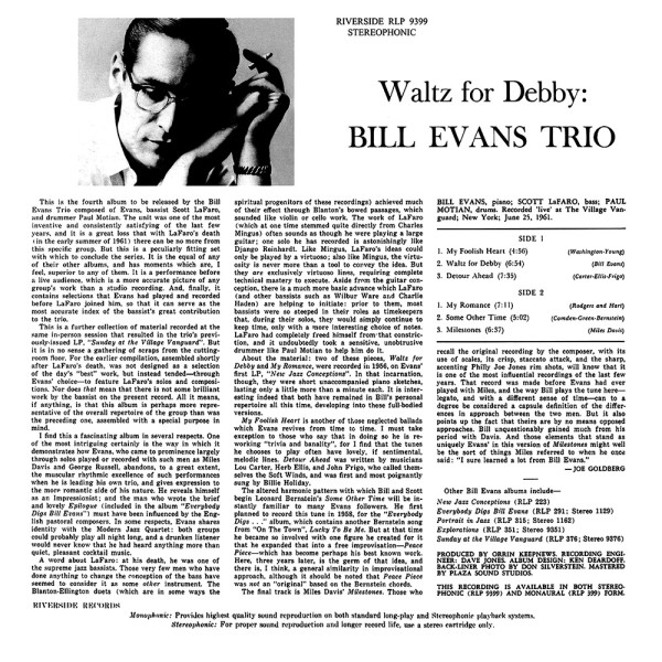 Bill Evans Trio back