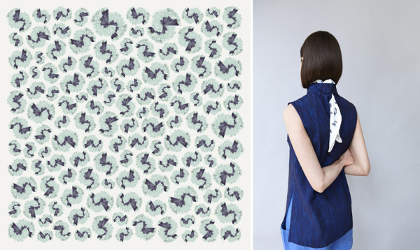 Composed elements scarves by inge de vor