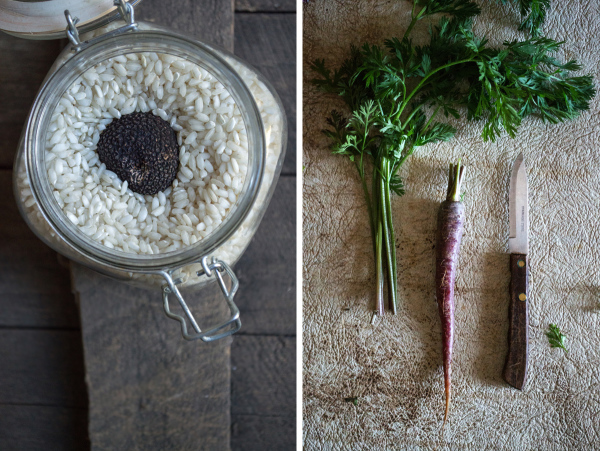 Truffle risotto with duck fat carrots