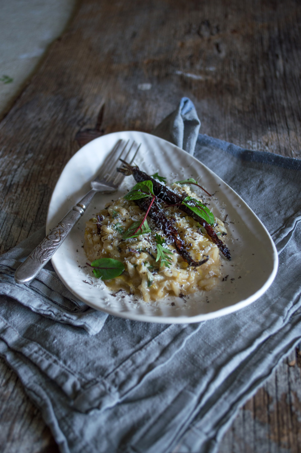 Truffle risotto with duck fat carrots