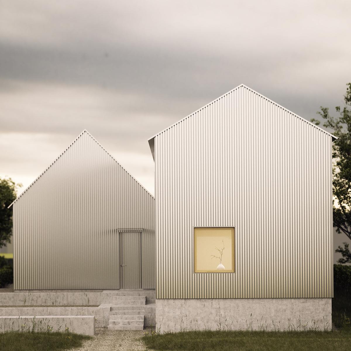 corrugated aluminum house for mother in sweden