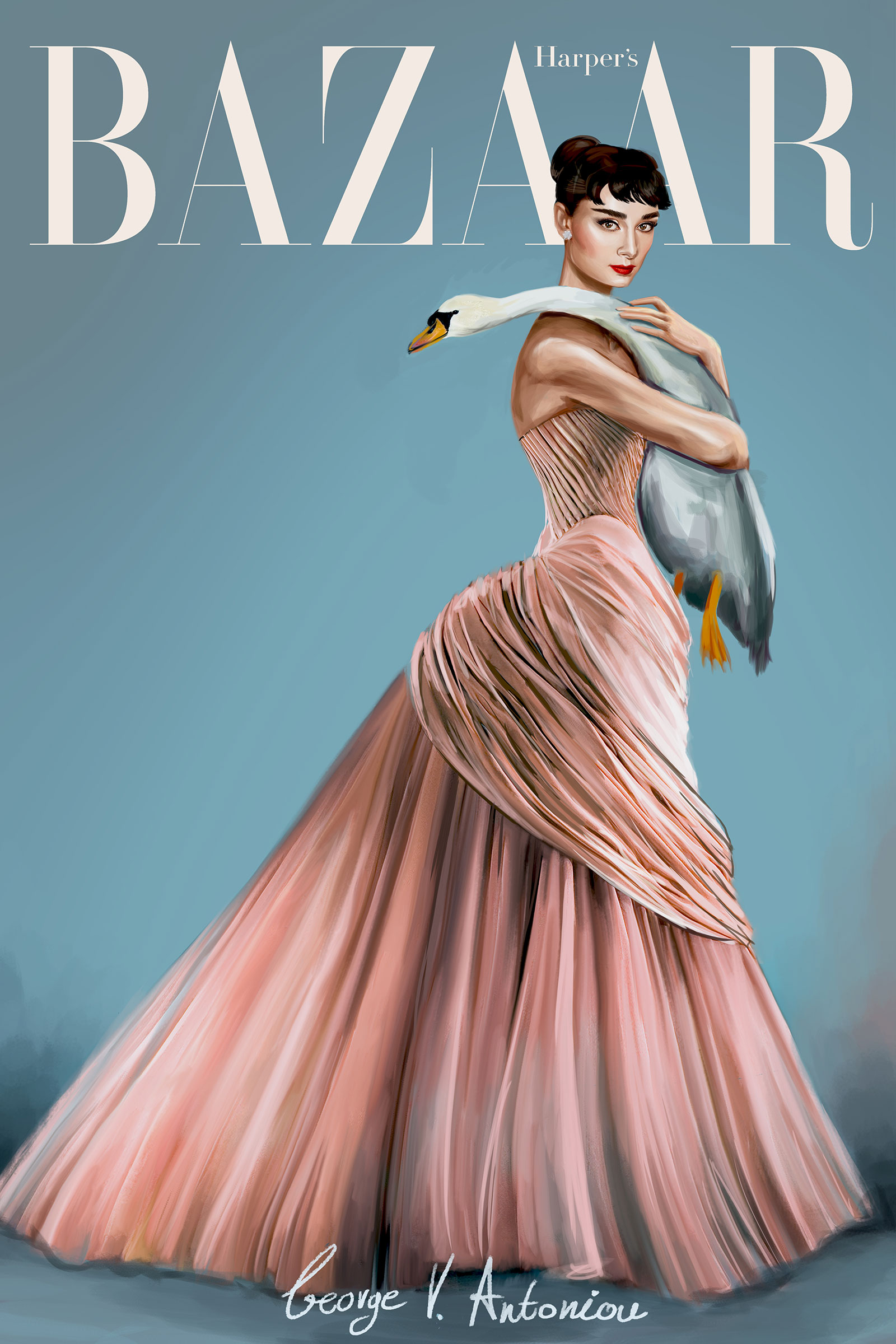 george vantonious audrey hepburn illustrations