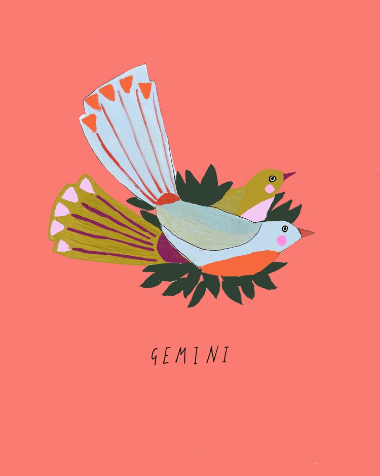 katy smail horoscope illustrations Gemini