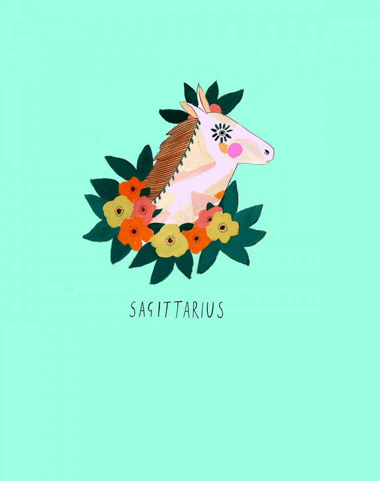 katy smail horoscope illustrations Sagittarius