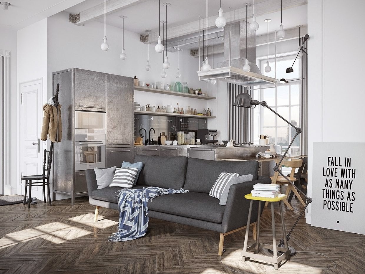 Modern Industrial Interior Created With Cgi