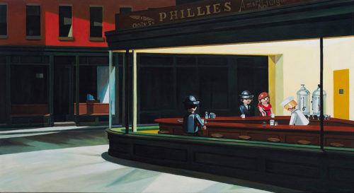 pierre adrien sollier playmobil painitngs Nighthawks