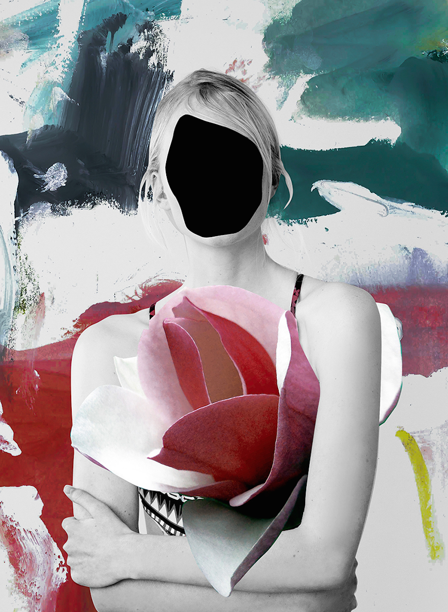 floral mixed media collages by ernesto artillo