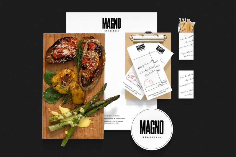 magno brasserie Guadalajara identity anagrama