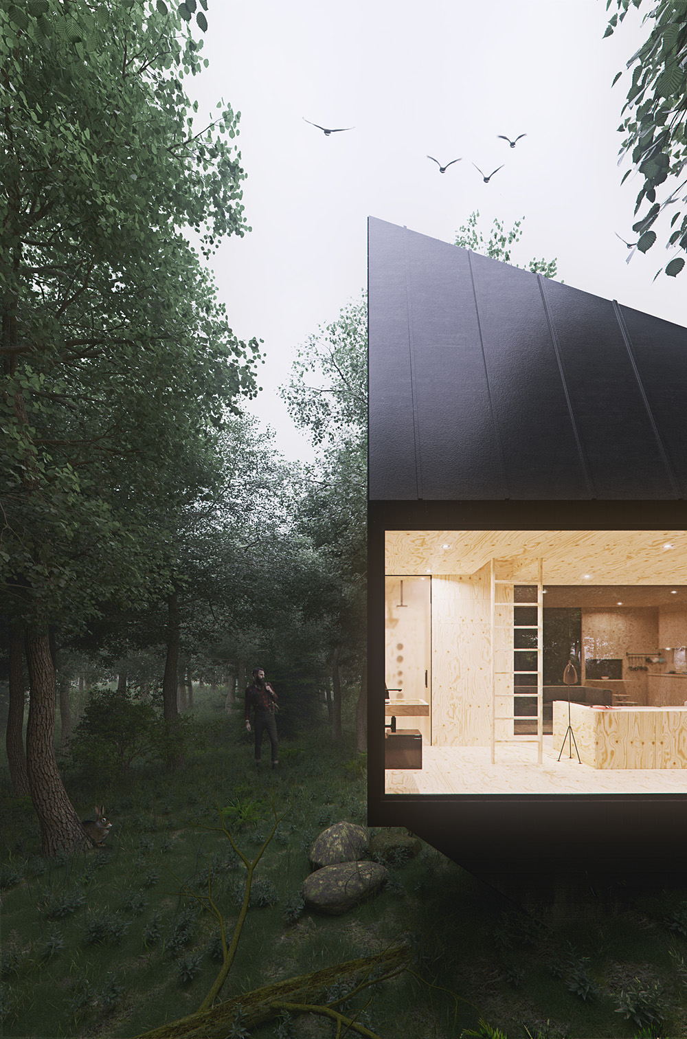 tomek michalski forest cabin concept