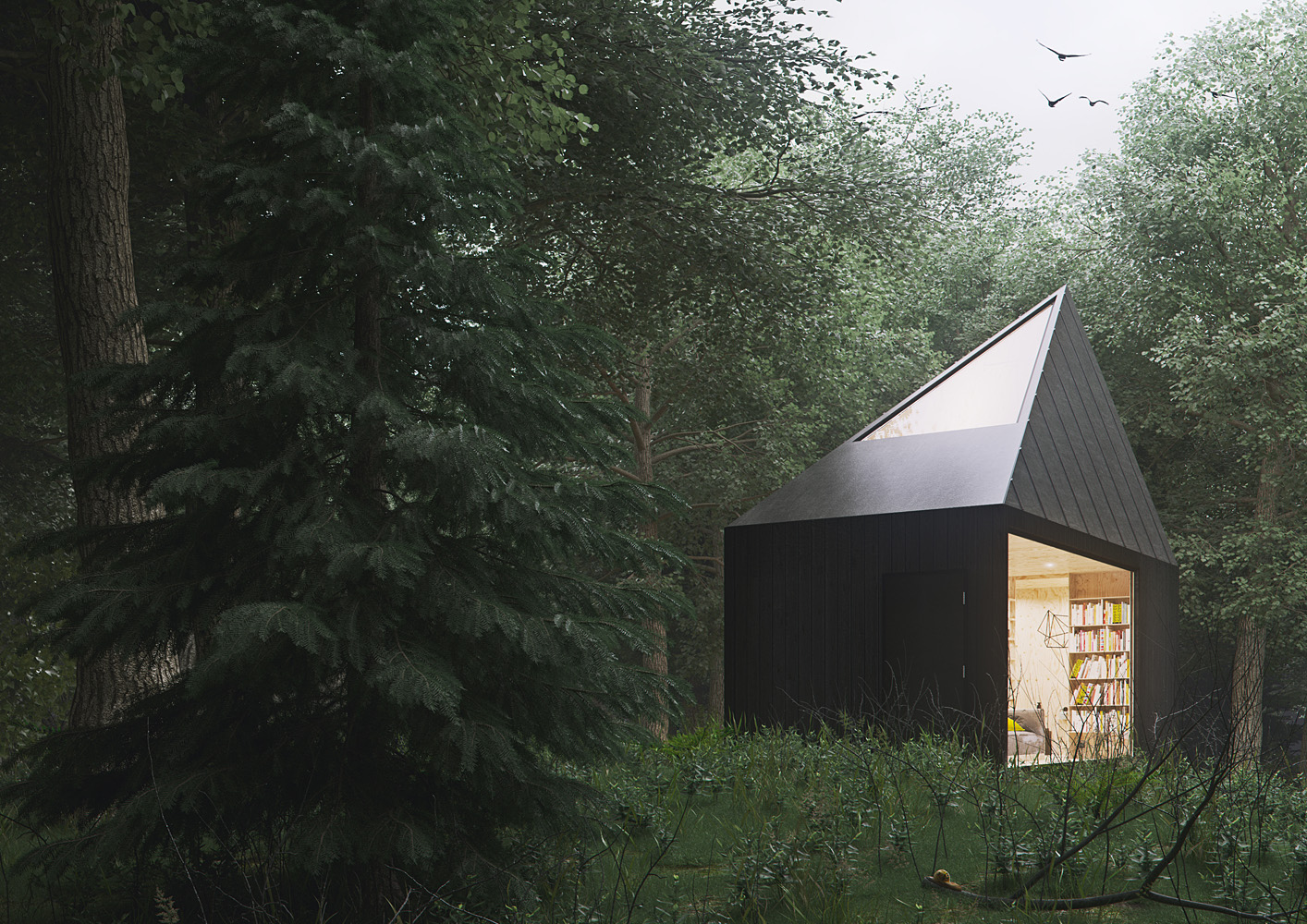 tomek michalski forest cabin concept