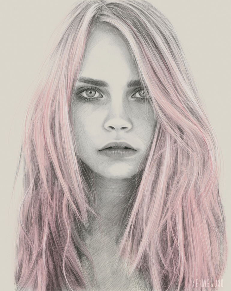 kei meguro amazing pencil illustration portraits