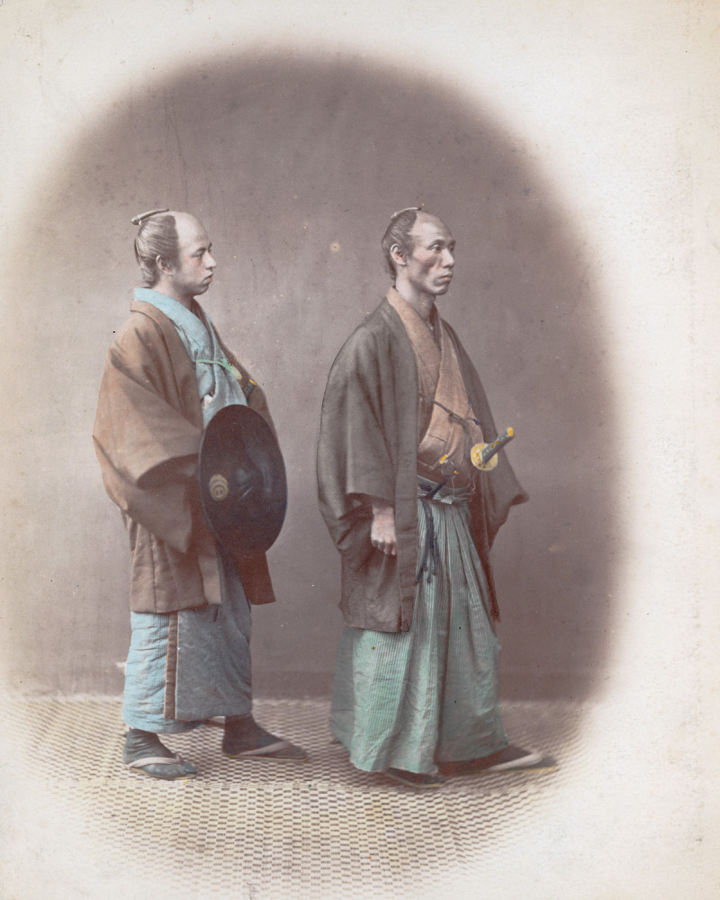 vintage hand colored samurai photos