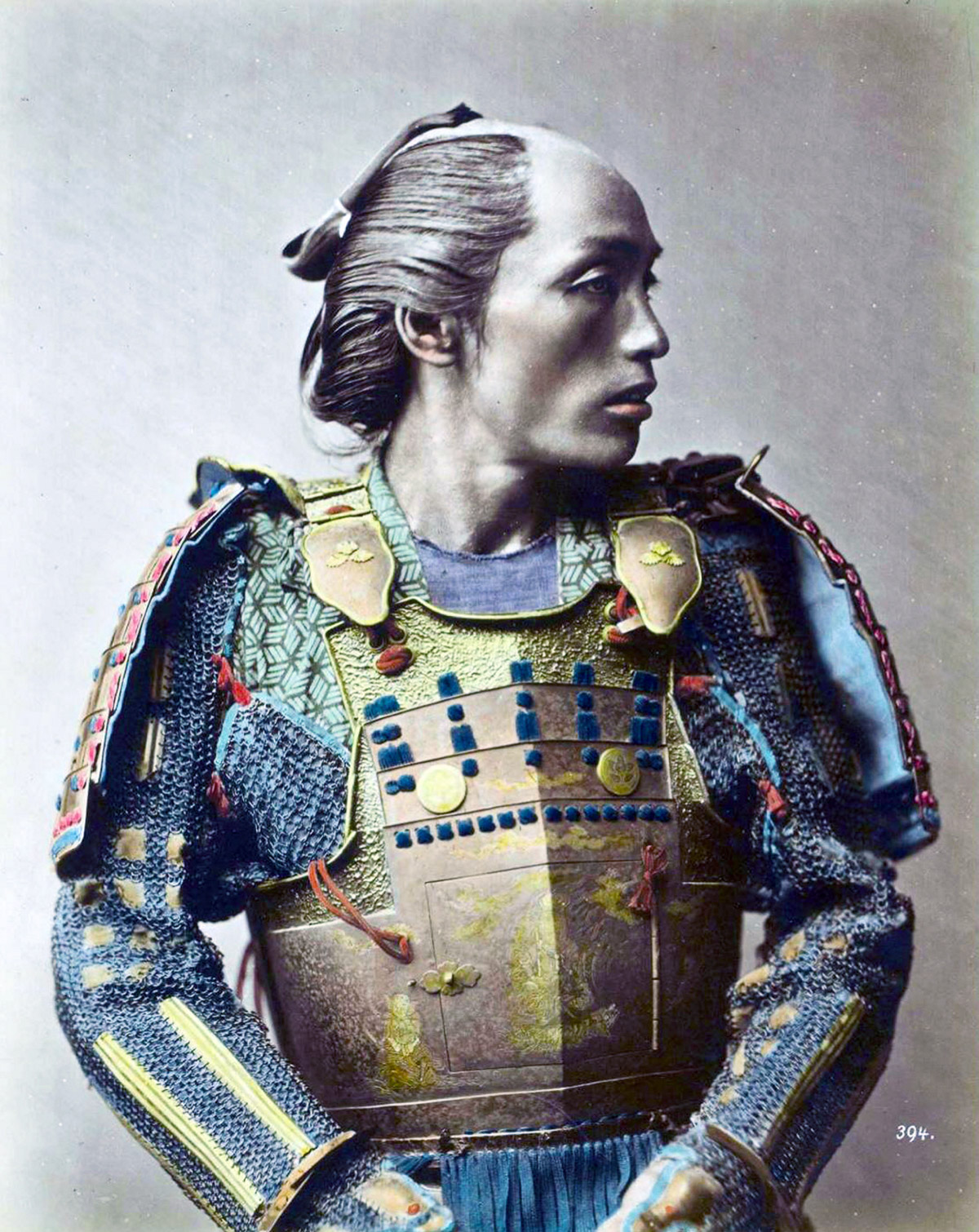 vintage hand colored samurai photos