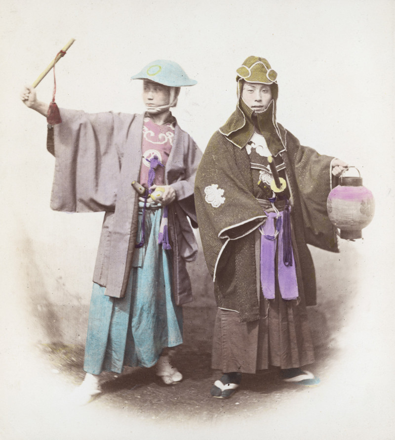 vintage hand colored samurai photos