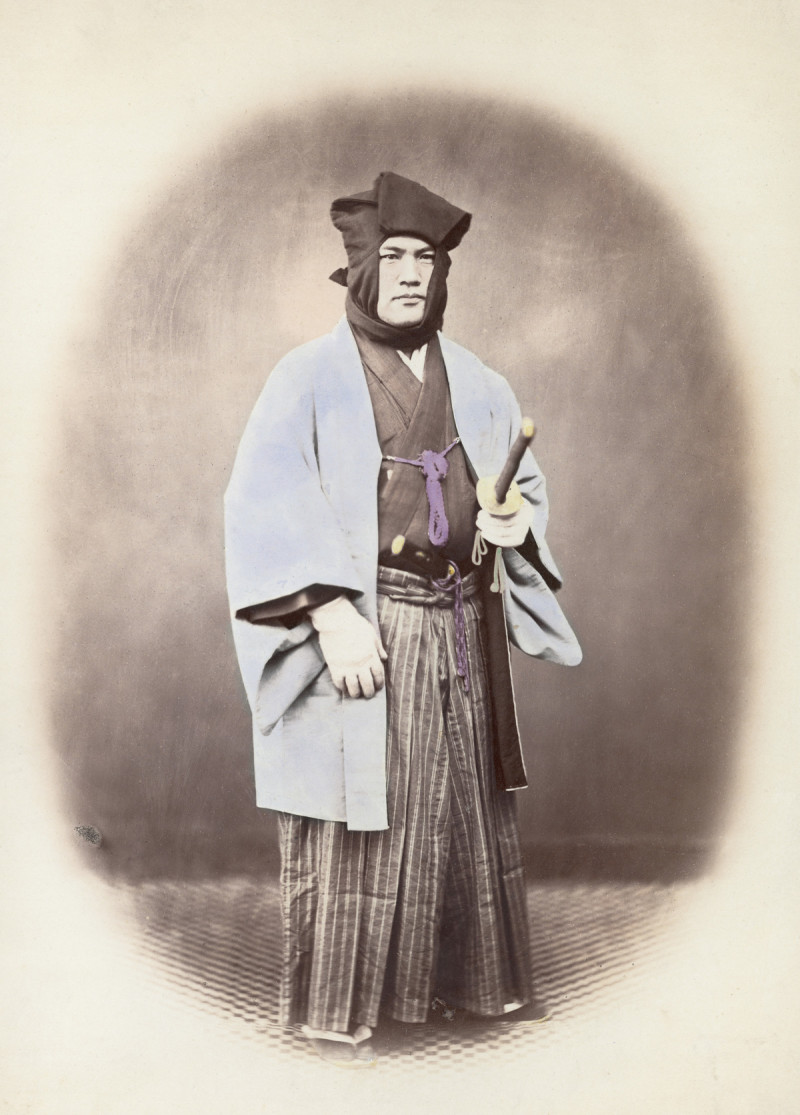 vintage hand colored samurai photos