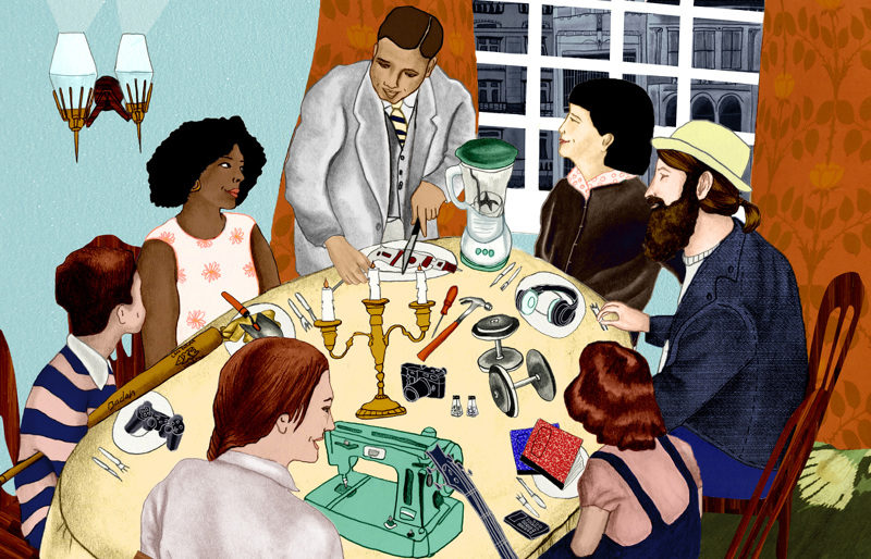 gigi rose gray illustration