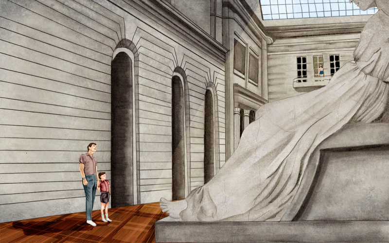 gigi rose gray illustration