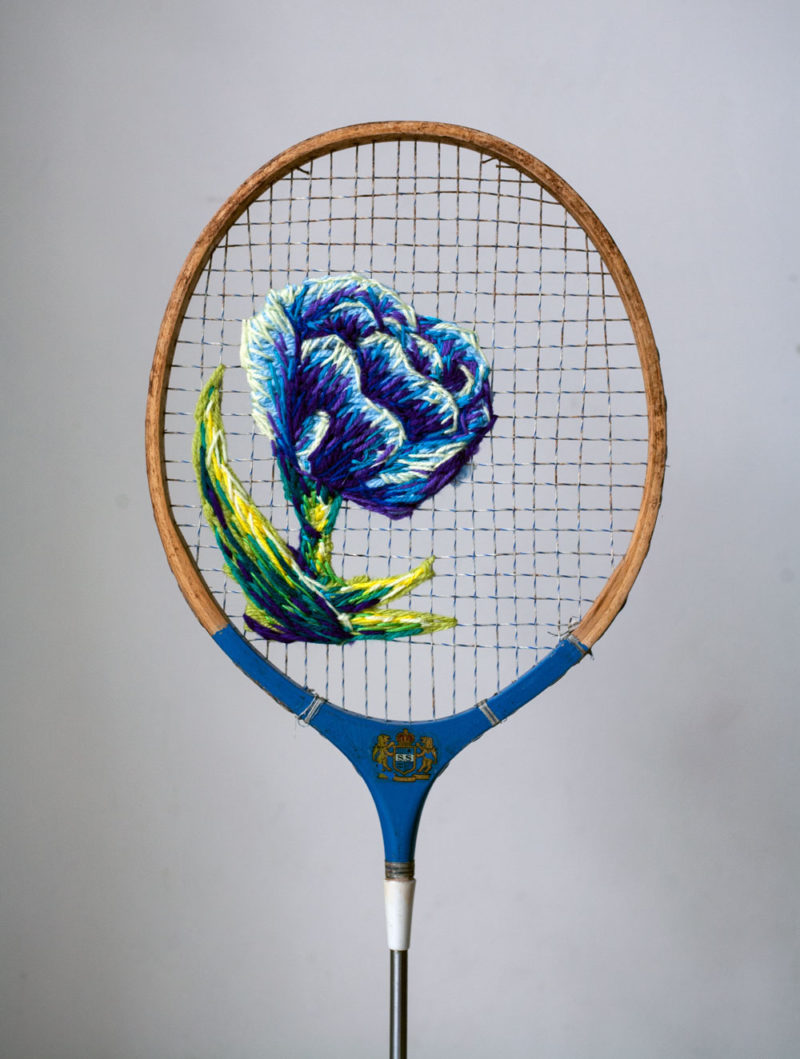 danielle clough turns tennis rackets into art bjects