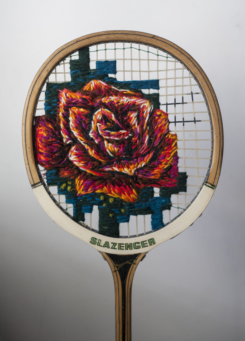 danielle clough turns tennis rackets into art bjects