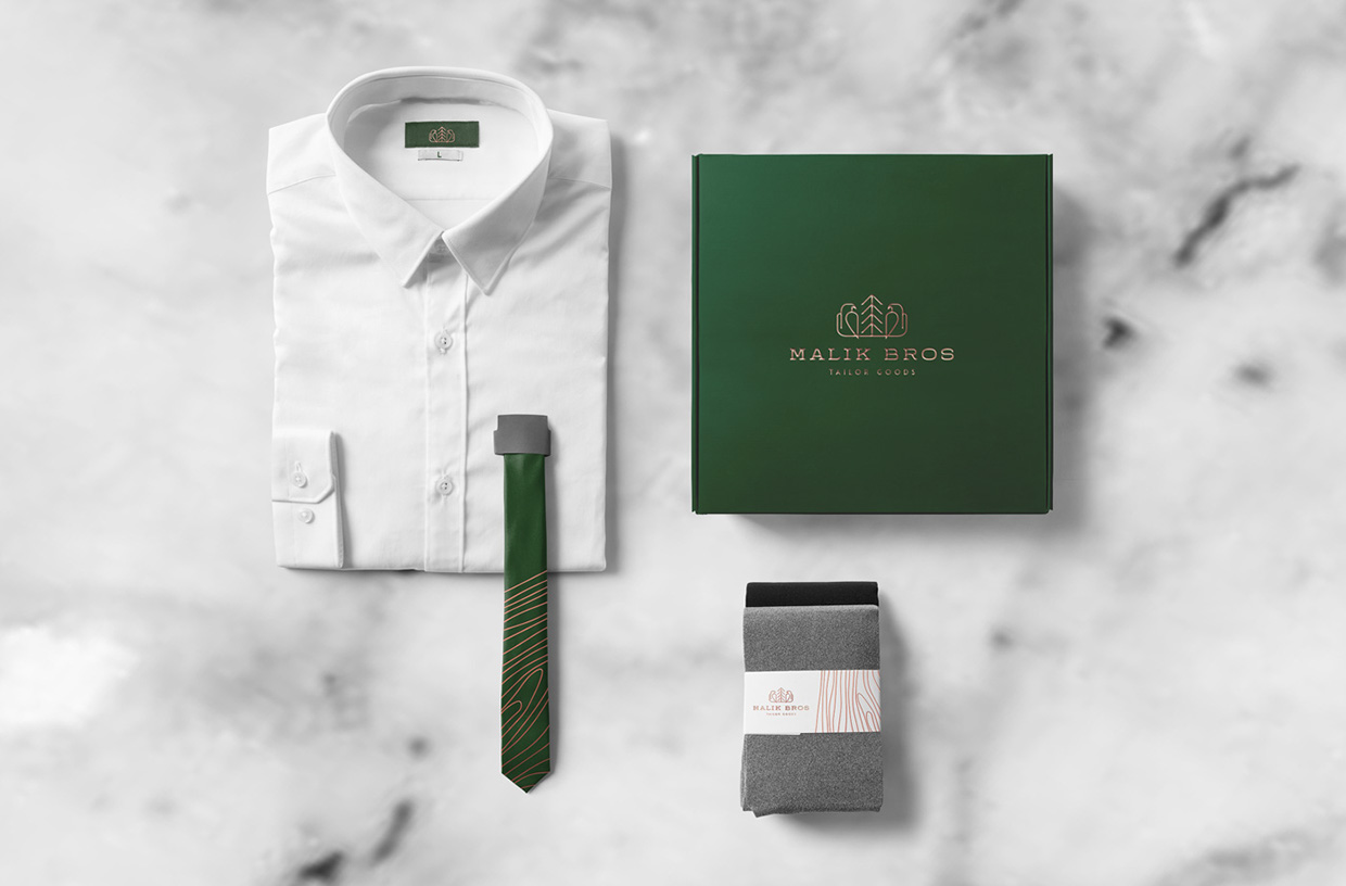 malik bros tailor goods branding