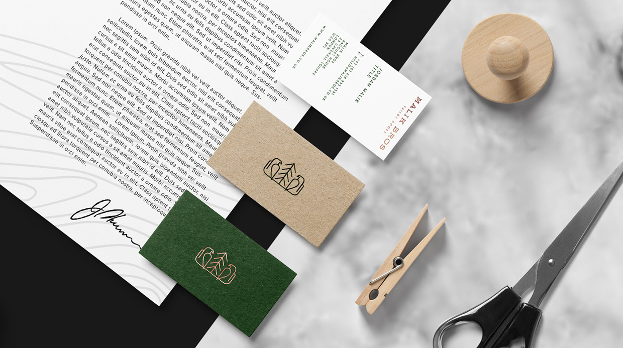 malik bros tailor goods branding